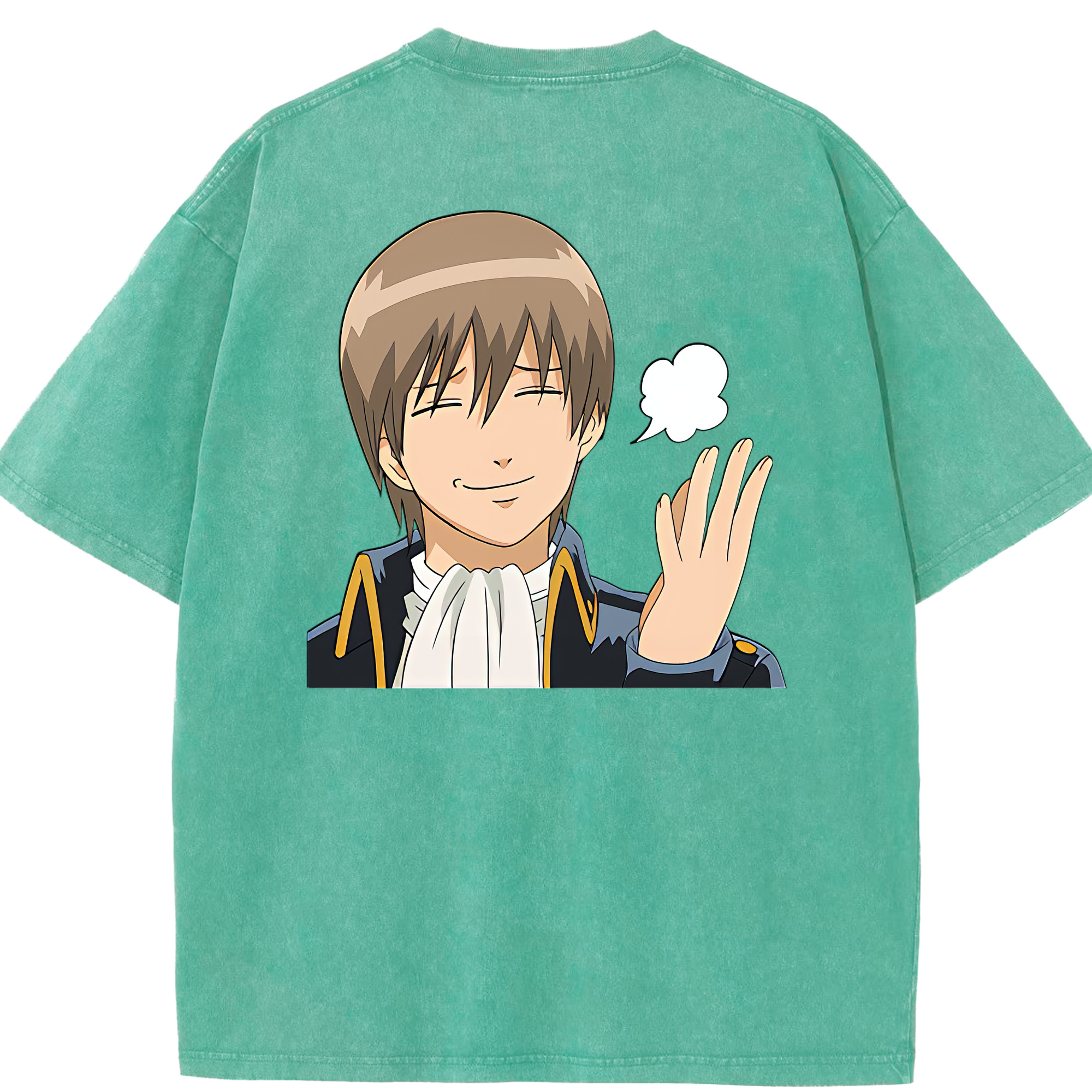 （画像用） ぎんたま 坂田銀時（さかたぎんとき） 神楽 志村新八（しむら しんぱち） GINTAMA Sakata Gintoki Kagura Shimura Shinpachi 綿100% ヴィンテージ風 半袖Tシャツ（背面プリント）